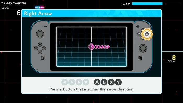 Right Arrow: Press a button that matches the arrow direction