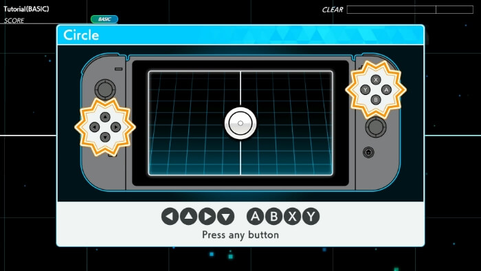 Circle: Press any button