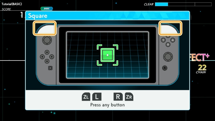 Square: Press any button(ZL, L, R, ZR)